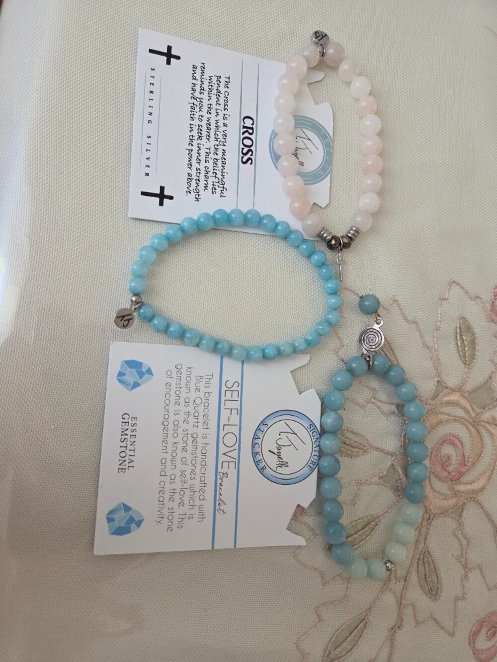 T. Jonelle Real Stone Bracelets Set of 3